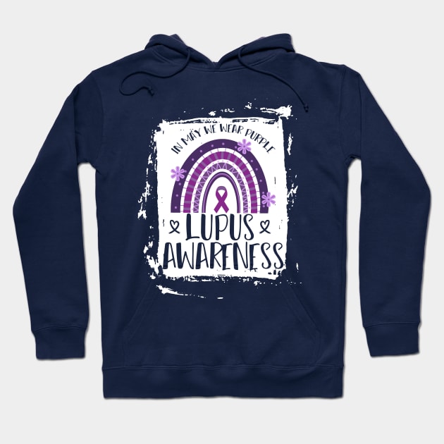 In May We Wear Purple Retro Lupus Awareness Month Hoodie by drag is art